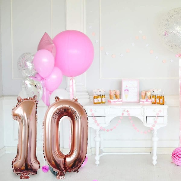 10-årsjubileumsdekorasjon - Nummer 10 ballonger