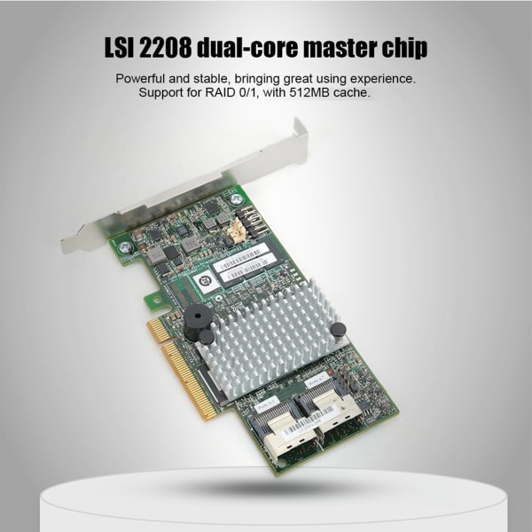 LSI 9267‑8i 2208 Huvudkontroll Disk RAID Kontrollerkort PCIEx8 6GBps 512M RAID 0 1 (S)