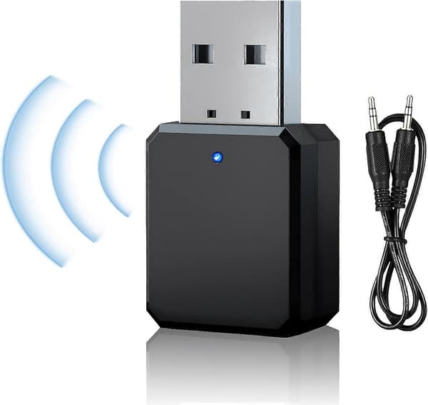 USB Bluetooth-adapter, Bluetooth 5.1-adapter i bil AUX/USB doble utganger, med 3,5 mm digital lydkabel, Bluetooth-dongle Bluetooth-mottaker
