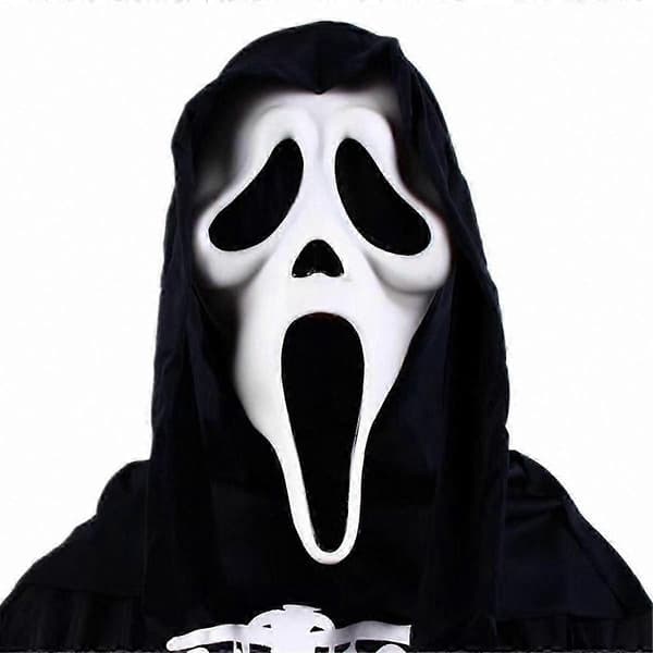 Spooky Halloween-kostymtillbehör Spökmask för vuxna rollspelsevenemang WhiteBlack