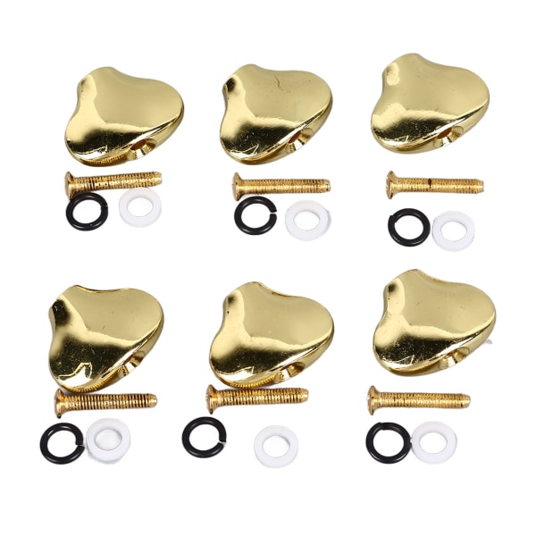 6 stk Guitar maskinhovedknap Udsøgt fiskehaleform Komfortabelt greb Metal Tuning Peg Head Gold