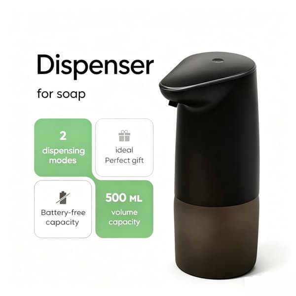 Automatisk sæbedispenser - Elektrisk hjemmesæbedispenser med sensoraktiveret skumfunktion