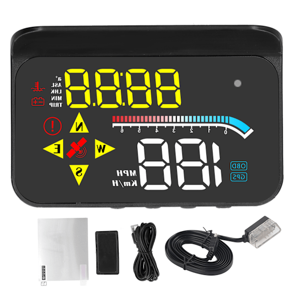 Auto OBD2 GPS-system HUD Head-up Display Digital Bilhastighetsprojektor Universal