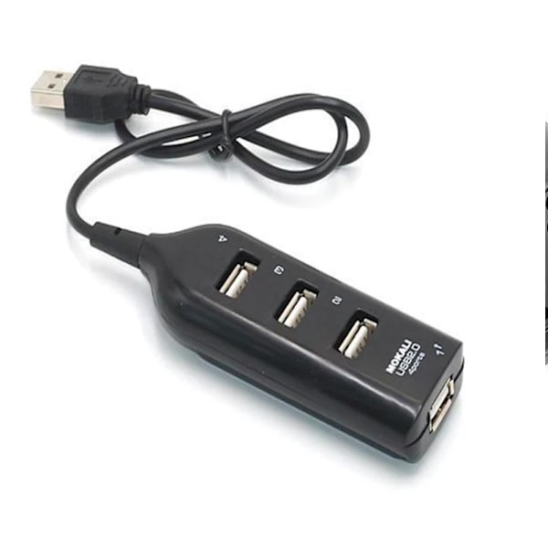 4-ports USB 2.0 Hub, Sort