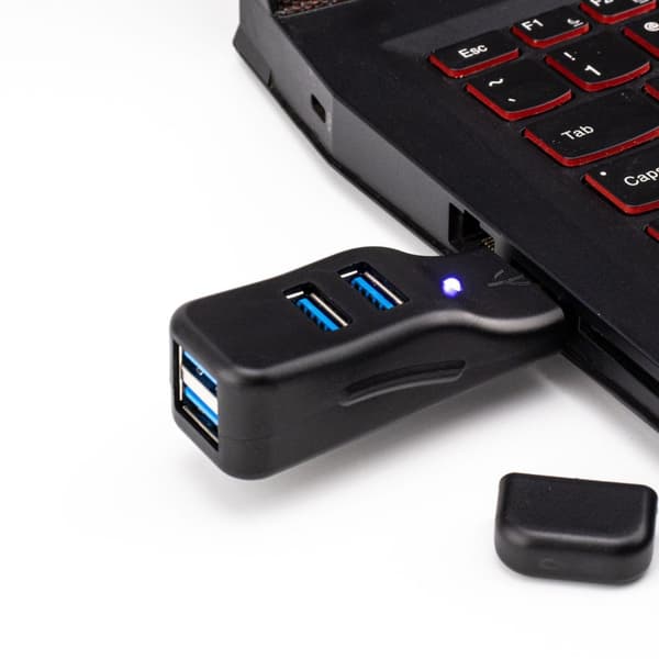 USB 3.0-hub, USB-hubadapter, 4 porter for USB 3.0, mini USB A-portutvider