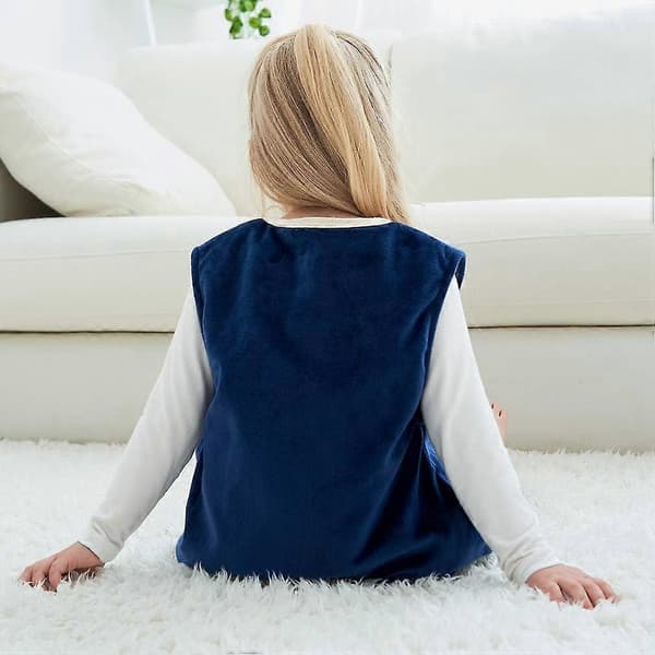 Baby sovepose med fødder Unisex efterår forår varm ærmeløs sovedragt, blå