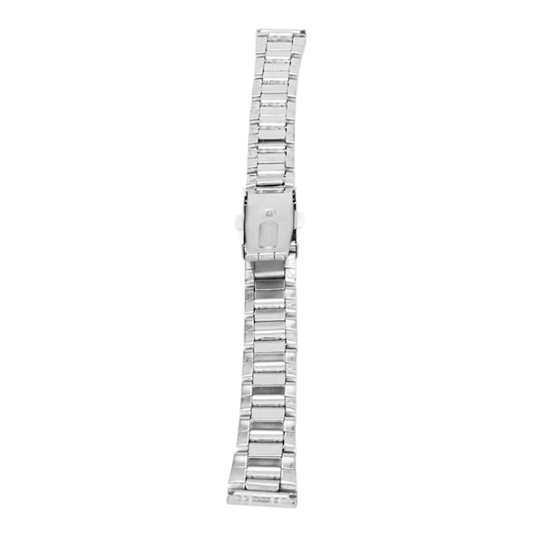 Metall Armbandsur Snabbkoppling Viklås Dubbelknäppning Rostfritt Stål Klockarmband för Män Kvinnor Silver 16mm/0.63in