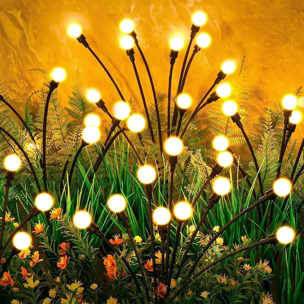 Solar Firefly Lights Outdoor, 4-pack 10 LED Solar Firefly Lights for Garden, Firefly Solar Lights IP65 Waterproof