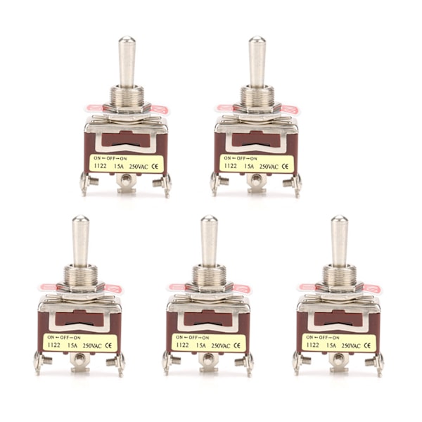 5st ONOFFON 3-läges vippströmbrytare 3-stift 12mm 15A 250VAC