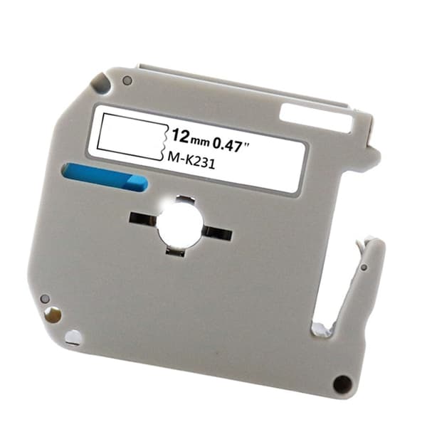 2 Pcs 12mm Black on White Label Printer Tape Strong Adhesive Anti-Falling Replacement for M K231 Thermal Label Printer Tape