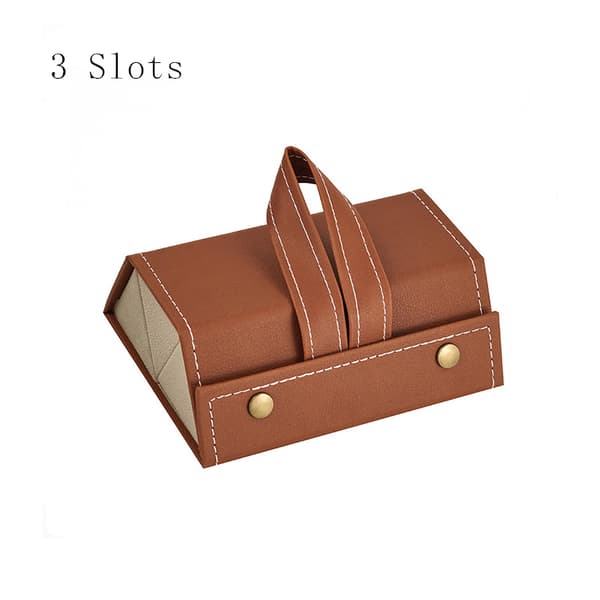 Multi-slot Sunglasses Organizer Case Foldable Glasses Storage Box Brown Brown 3 Slots