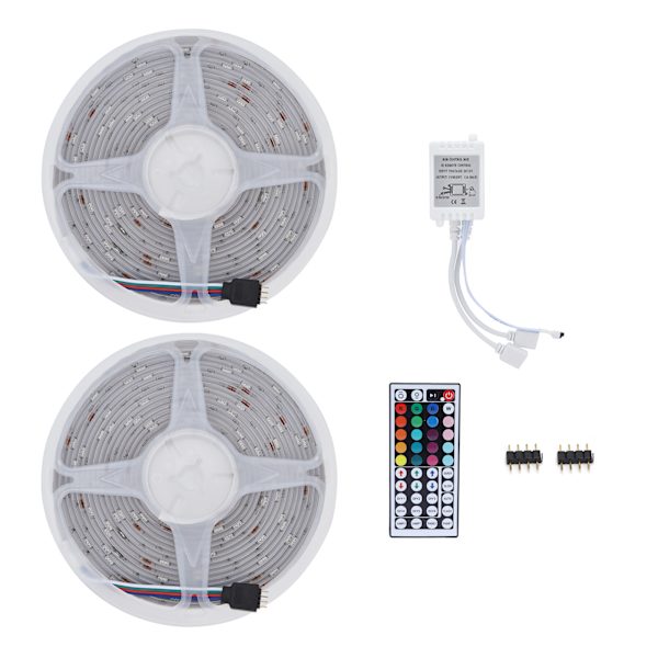 10m/32.4ft LED Färgglad Ljusremsa med 44-knapps Fjärrkontroll 5050 RGB Infraröd Stämningsbelysning för Bröllop EU-kontakt 100‑240V