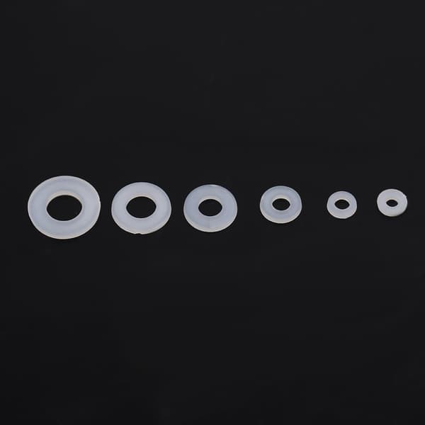 500 stk. M2-M6 Nylon Flat Skive Pakning Vanlige Skiver Sortimentssett med Boks (Hvit)