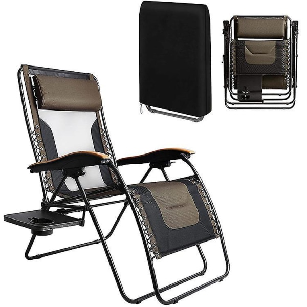 Mustan värin mukainen ulkona käytettävä taitettava tuolin cover