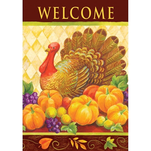 Thanksgiving Turkey Garden Flag - 12x18 Inch, Double Sided - Outdoor Fall House Yard Decoration