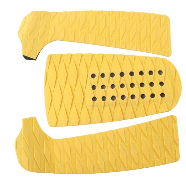 3 STK Surfebrett Traction Non-Slip Mat Miljøvennlig EVA Foam Deck Pad Surfebrett tilbehør (3 deler gul med hull)