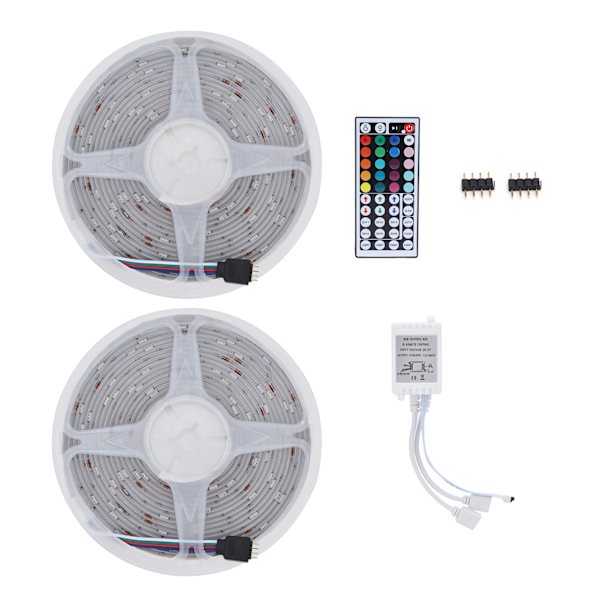 10m/32.4ft LED Färgglad Ljusremsa med 44-knapps Fjärrkontroll 5050 RGB Infraröd Stämningsbelysning för Bröllop EU-kontakt 100‑240V