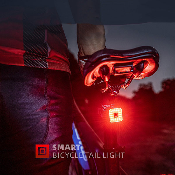 Smart Cykel Baglygte Ultra Lys Cykel Bremselys USB Genopladelig Vandtæt LED Lys Baglygte