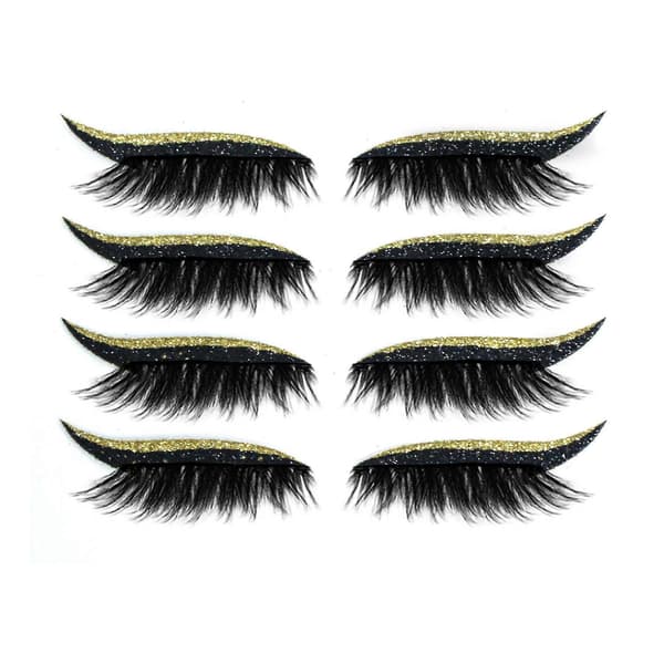 (Guld) Genanvendelige Eyeliner- og Vippeklæbemærker