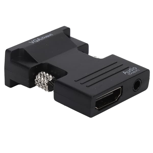 High Definition Multimedia Interface til VGA Konverter Hun til Han HD Lydkabel Adapter Sort