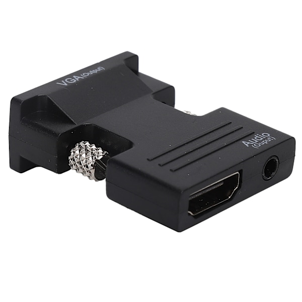 High Definition Multimedia Interface till VGA-omvandlare Hona till Hane HD Ljudkabel Adapter Svart