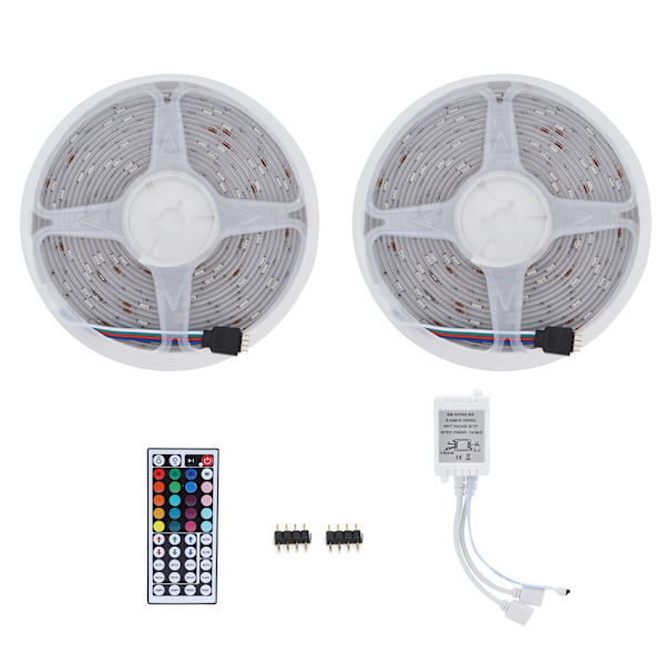 10m/32.4ft LED Färgglad Ljusremsa med 44-knapps Fjärrkontroll 5050 RGB Infraröd Stämningsbelysning för Bröllop EU-kontakt 100‑240V