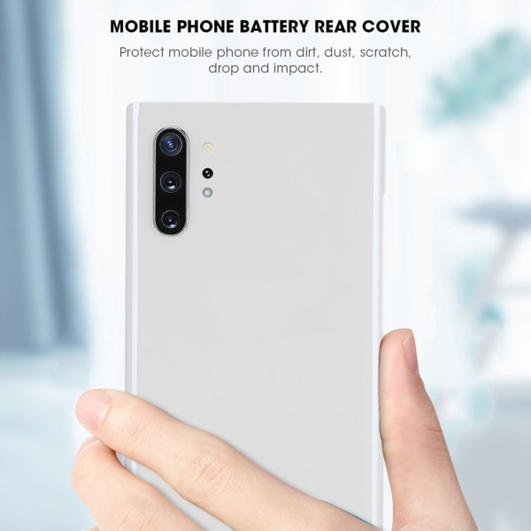 BW-SMBCH NOT10+ Glas Mobiltelefon Batterilucka Bakre Skydd Reservdel Tillbehör för Samsung Note10 plus (Vit)