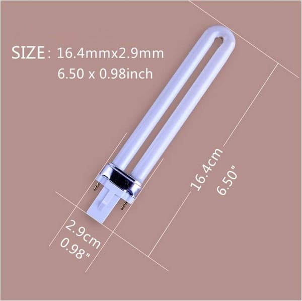6-pack Replacement Electronic 9W U-shaped 165nm Lamp for Nail Dryer UV Lamp - Not an Induction Lamp