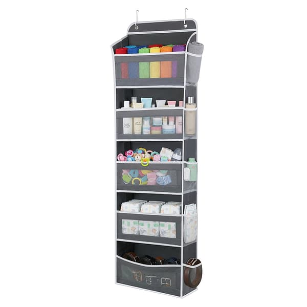 Hanging Door Organizer with 5 Shelves, Stainless Steel Hooks 1085