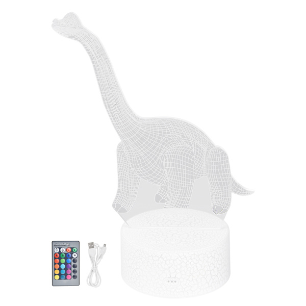 Dinosaur Natlampe RGB 16 Farver 4 Tilstande Dæmpbar Lampe Understøtter Fjernbetjening Touch Kontrol Boligindretning