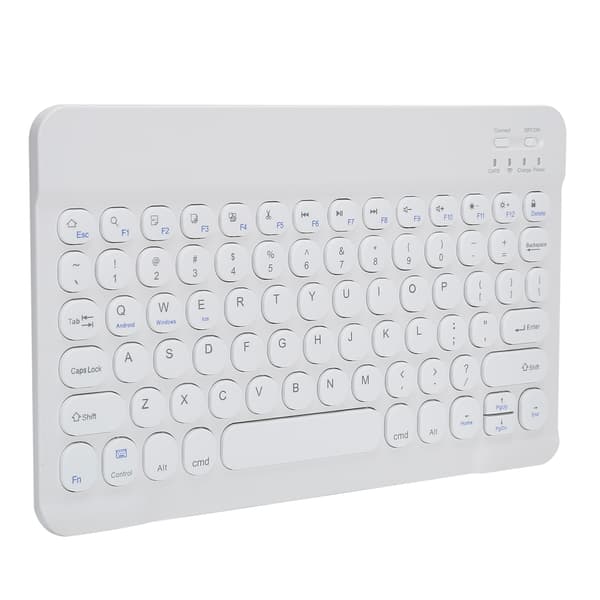 Trådløst Bluetooth Tastatur Tablet Smartphone Computertilbehør Rund Hætte 10in Hvid
