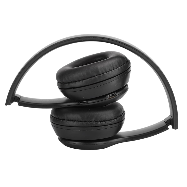 Bluetooth Trådlöst Headset Over Ear Vikbart Stereo Ljud Brusreducering Hörlurar Spel FM Musik Hörsnäcka Svart