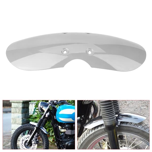 Motorcykel Kort Front Mudguard Cover Guard Passer til Triumph T100 2001-2016 (Sølv)