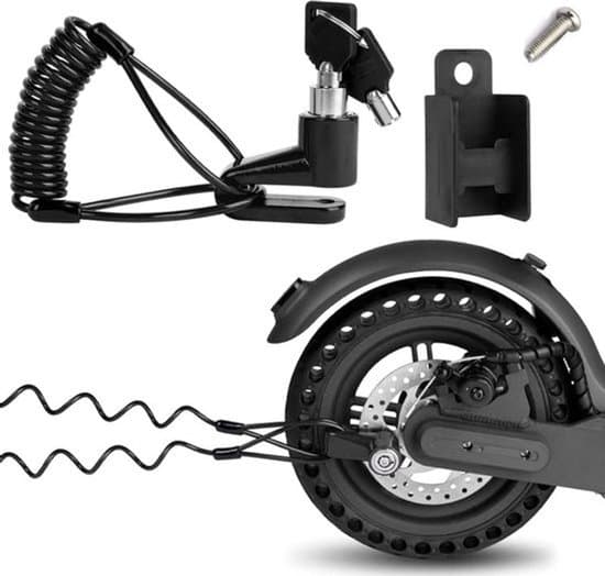 Disc Brake Lock - Disc Lock with Reminder Cable and Holder - Bicycle Lock - E-scooter Accessories - For E-bike / Motorcycle / Scooter