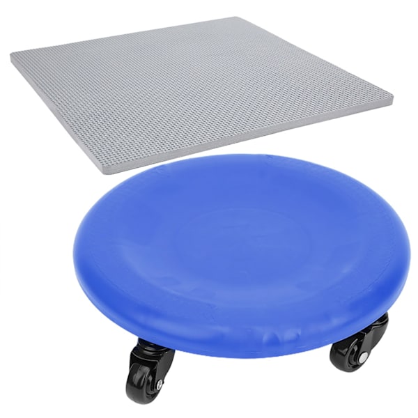 Magemuskeltrener 4 Hjul Plate Slide Disc Treningsutstyr Hjemme Universal Hjulblå