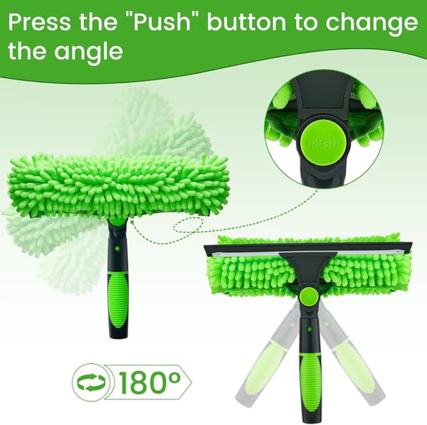 5 m Telescopic Window Scraper - Professional 2-in-1 Window Cleaner with Cobweb Brush and Microfiber Duster