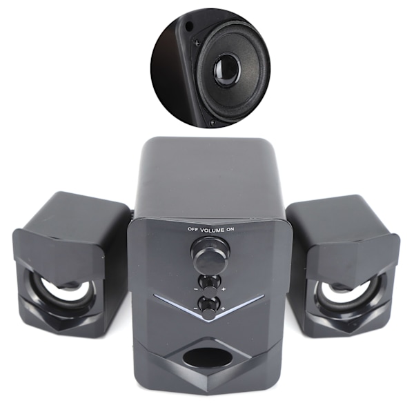 Sounder Højttaler Kablet Multimedie Desktop Stereo Højttaler med Subwoofer til Hjemmecomputer Laptop