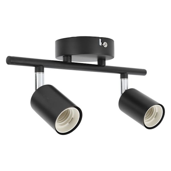 Infälld Taklampa Spårljushållare 2 Lampor Roterande Justerbar Lamphållare för E27 Glödlampa LED-Glödlampor