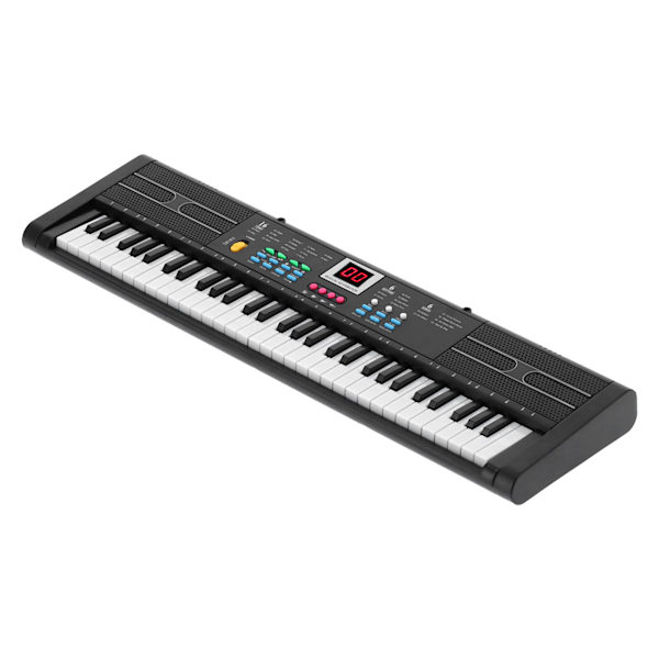 Keyboard Klaver 61 Tangenter Instrument Elektrisk med USB Mikrofon til Børn Begynder MQ6187