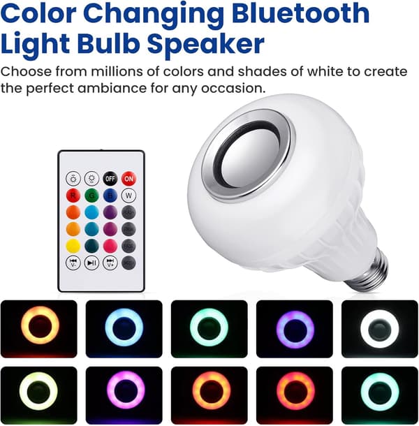 LED lamp with Bluetooth speaker, remote control and app control; the perfect choice for home, parties, bedrooms and indoor lighting.