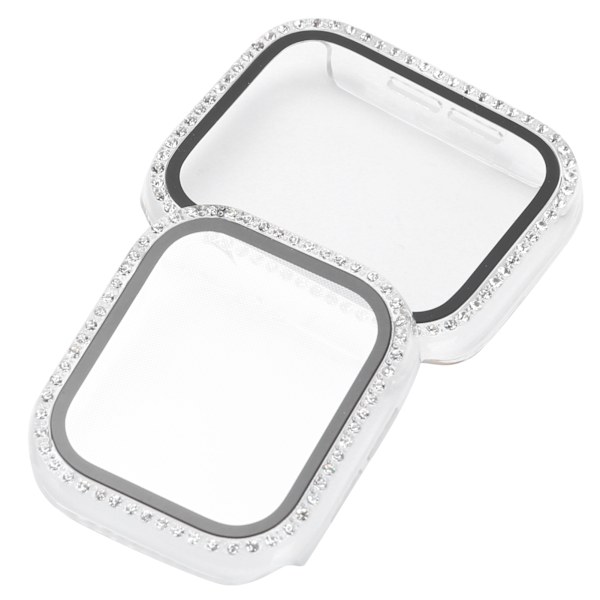 2 st Watch Case Cover Crystal Shiny Protective Case med Film Smycken Tillbehör för IOS Watch