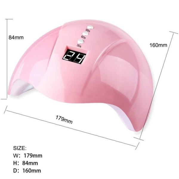 Nageltork med UV-lampa - torkar naglar - 36W pink