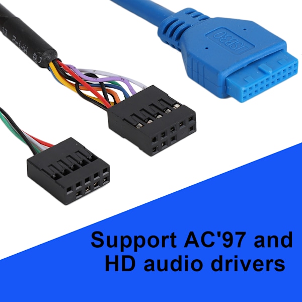 Computer Chassis Kabinet Frontpanel Audio Interface Panel USB3.0/2.0 med Kabel
