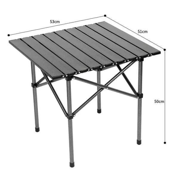 Sammenleggbart campingbord i aluminium for piknik, grilling, strandturer