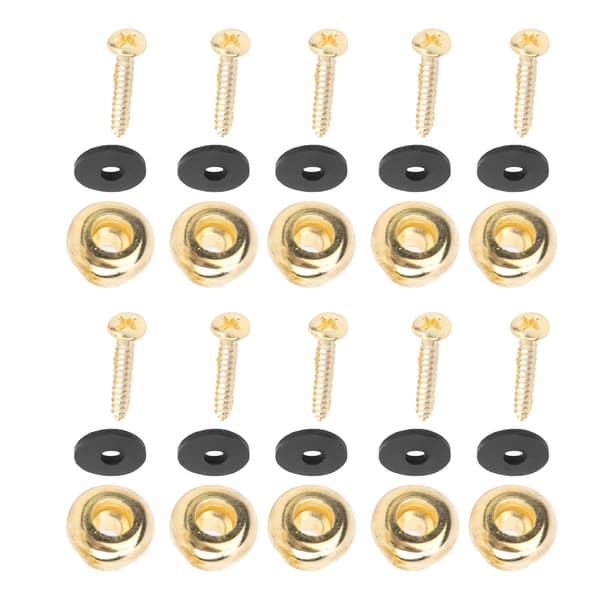 5 Set Gitarrband Lås Ändstift för Bas Ukulele Musikinstrument Tillbehör Guld
