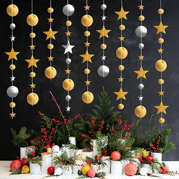 Julegullfinish metallgirlandere, multi