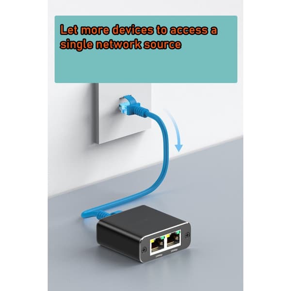 RJ45 splitter 1 til 2 Ethernet Giga 1000Mbps netværk