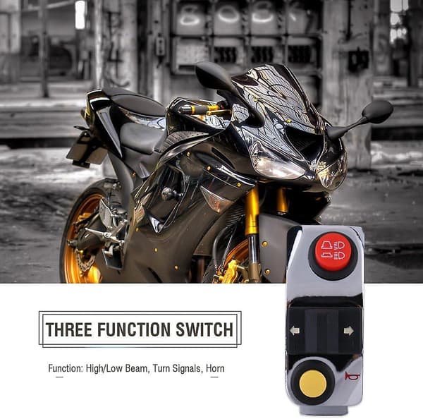 Motorcycle Universal 7/8 Handlebar Control Switch with Horn, Turn Signal, High/Low Headlight - Silver 0.2
