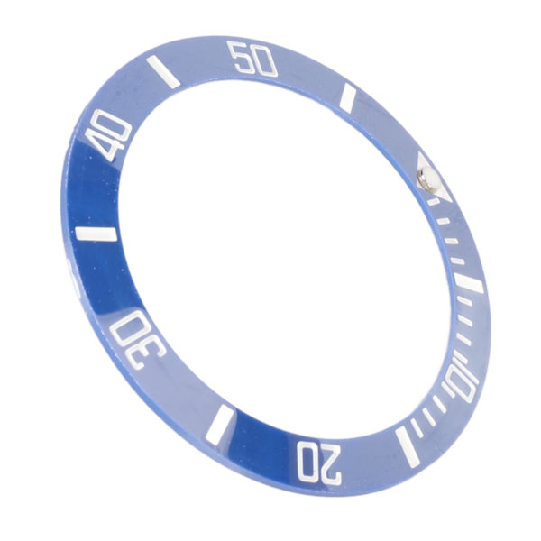 40mm Diameter Klocka Bezel Insats Ring Tydlig Skala Självlysande Keramisk Ersättningsbezel Insats Vit Karaktär Blå Baksida