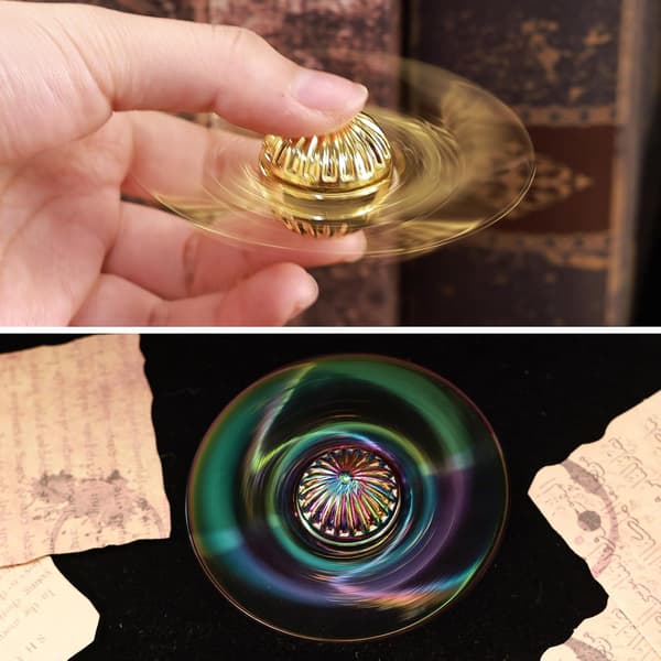 Guld Fidget Spinner Magic Orb Angstlegetøj Stressreducerende Spin Fidgets Håndlejer Tri Spinner Finger Spinners Legetøj Fokus Fidgeting Rastløs